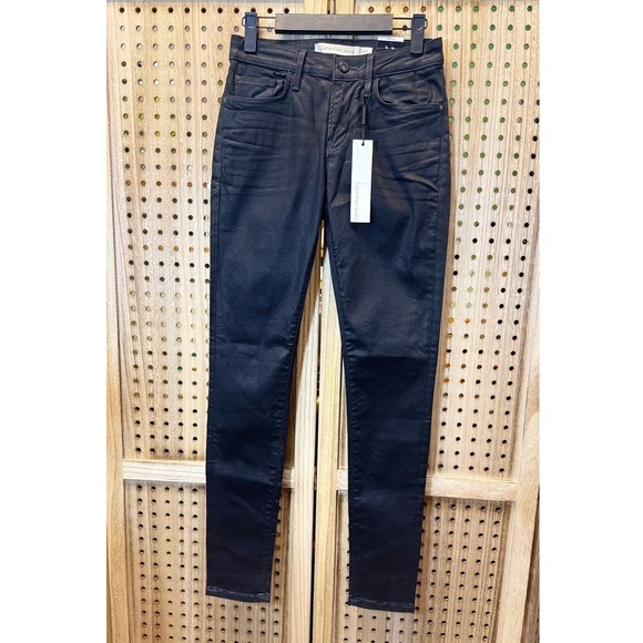 Calvin Klein Jeans Denim - Calvin Klein Jeans Womens Mid‎ Rise Black Coated Skinny Pants New W27 L32